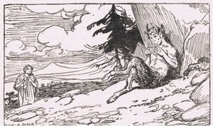 The Pomegranate Seeds: She saw a person named Pan, seated at the foot of a tall rock and making music on a shepherd